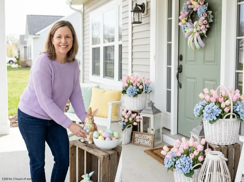 Beautiful seasonal porch display