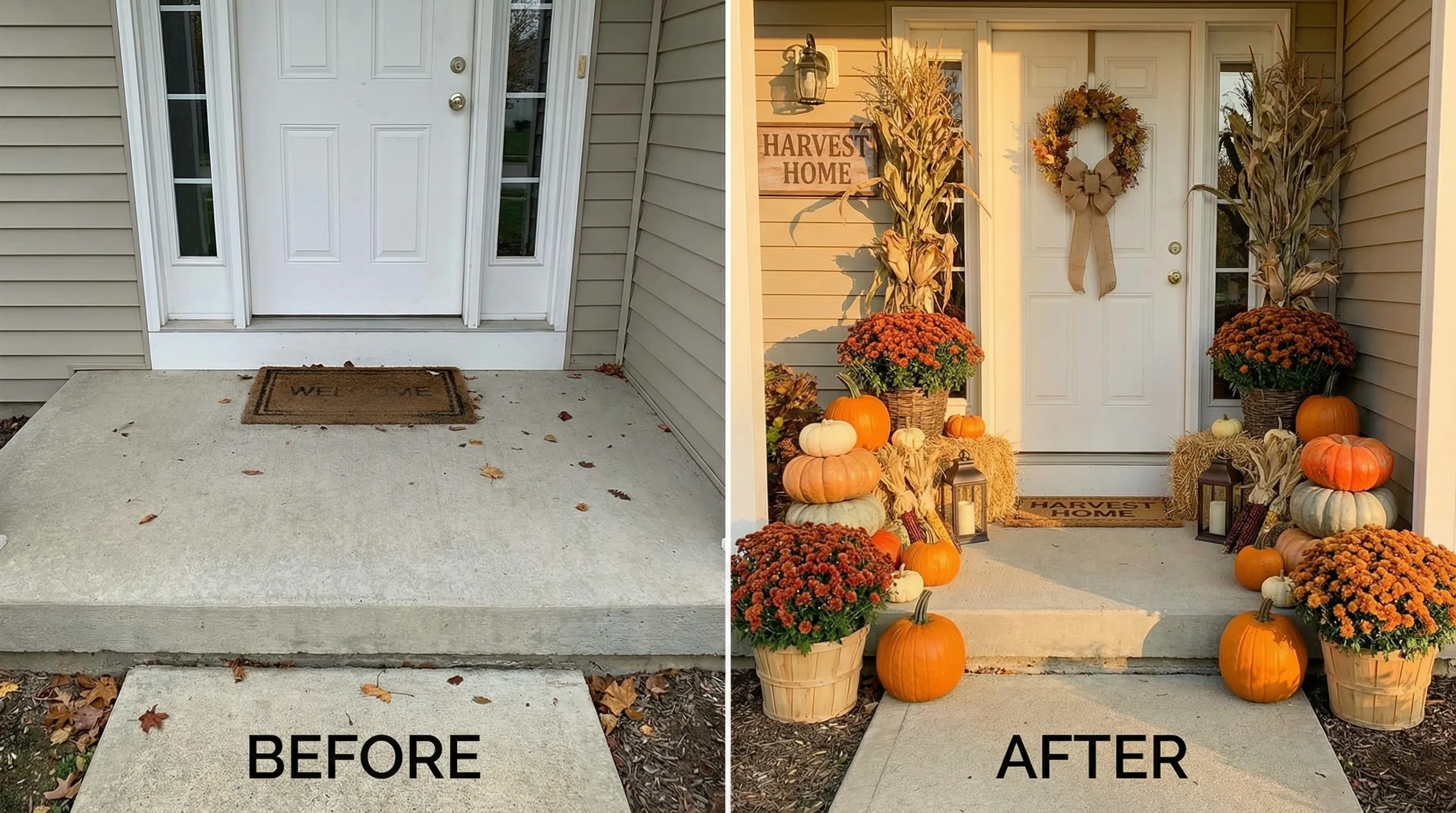 Before and after porch transformation