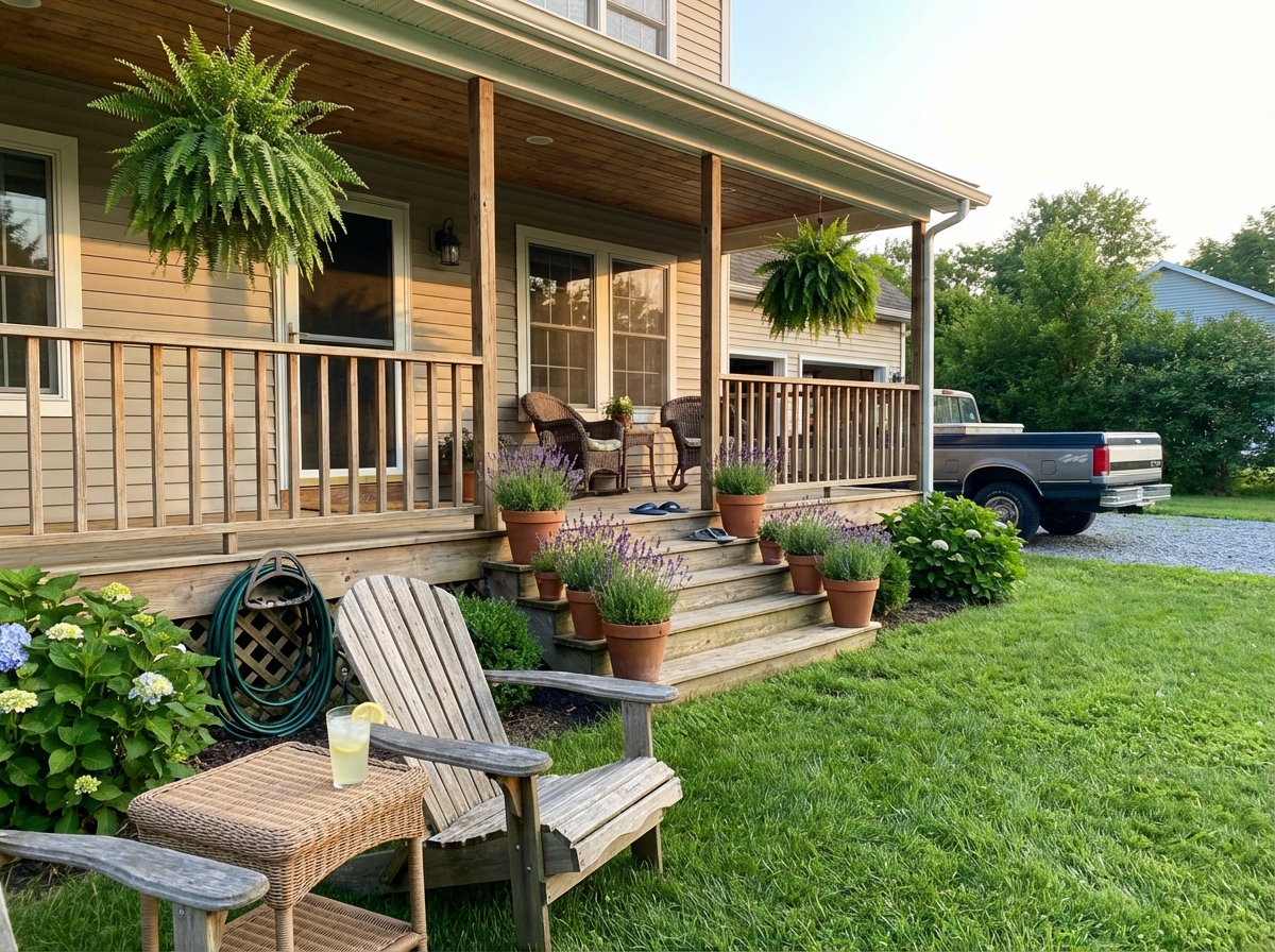 Elegant spring porch with Mother's Day flowers
