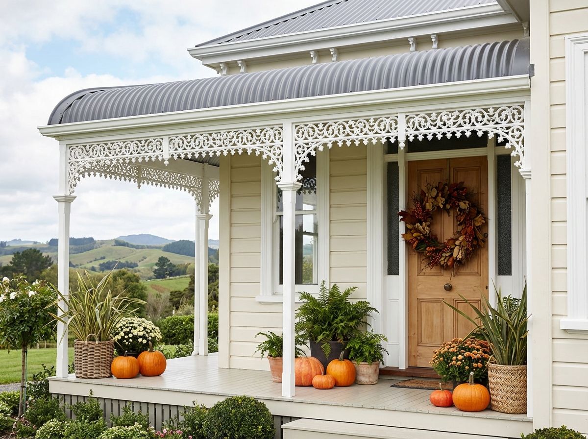 Beautifully decorated verandah on a New Zealand villa